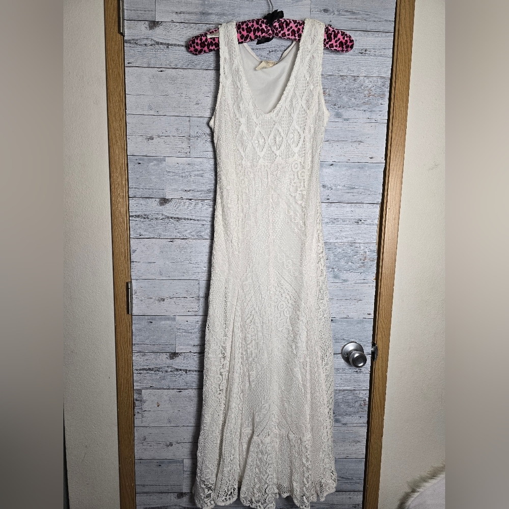 Indigo Thread Co White Boho Tank Maxi Dress Size XS